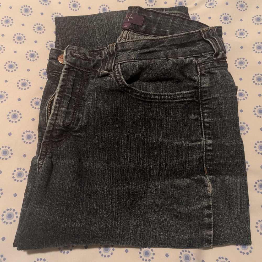 NYDJ Jeans Womens 10 Straight Leg Lift Tuck Sculpt Shaping Stretch Denim